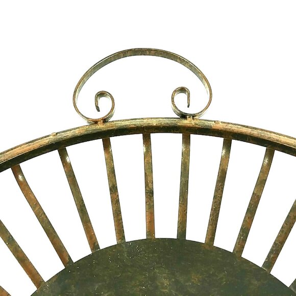 Decorative Metal Basket Curved Design Table Centerpiece Home Decor Accent - Picture 6 of 7